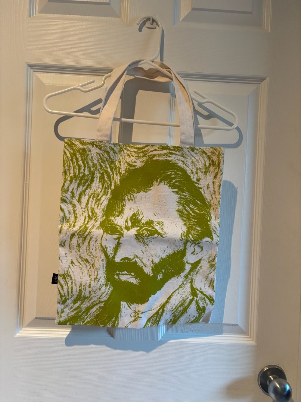 Canvas Vincent Van Gogh Museum Tote Bag with Green Portrait Print NWOT